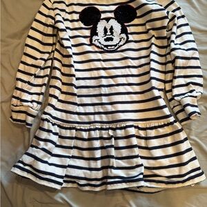 GAP Disney Kids Black and White Striped Dress